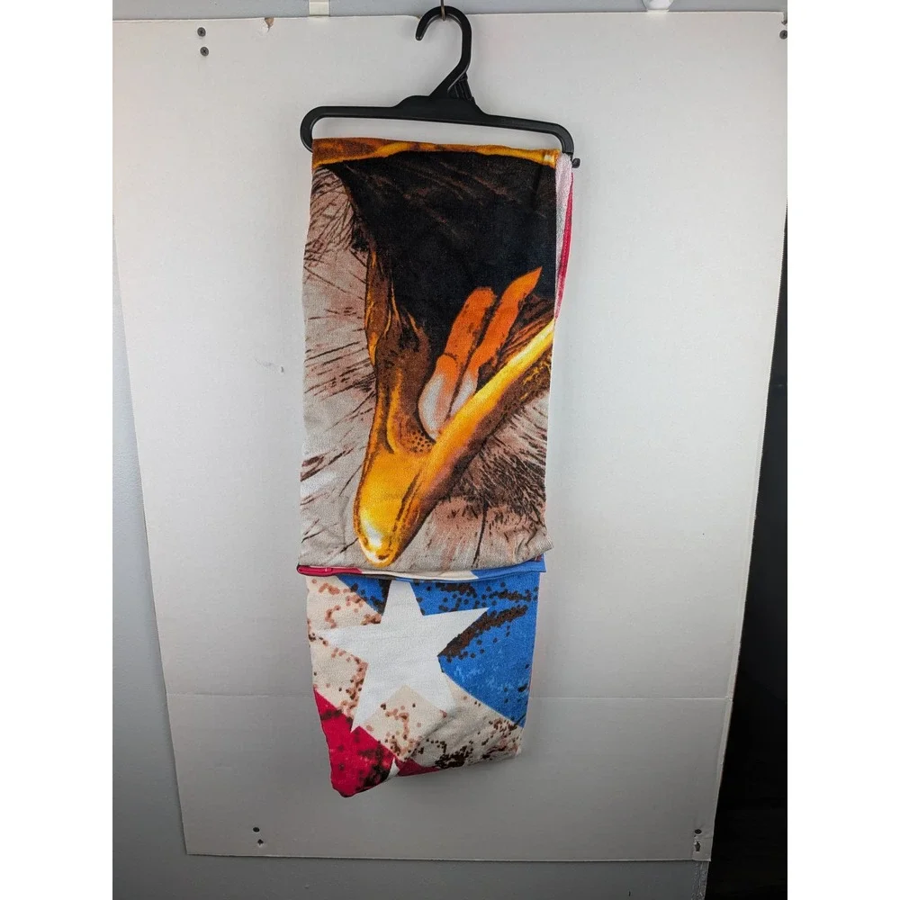 Spirit of America Patriotic Bald Eagle American Flag Beach Towel 34x64 NEW
